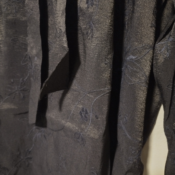 Torrid Chiffon Embroidered Tie Front Peasant Top Blouse - Picture 9 of 11